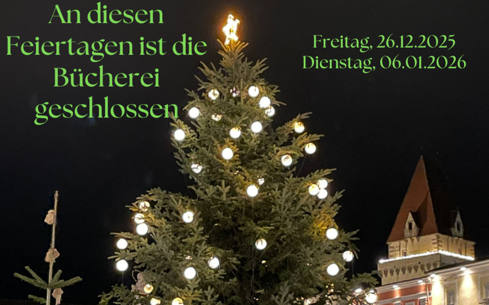 Weihnachtsöffnungszeiten